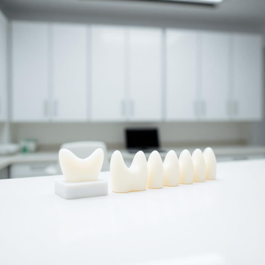 Display of porcelain veneers in a modern dental lab